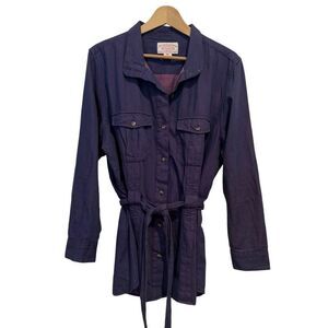Filson Pink Purple Indigo Long Belted Shirt Dress Size XL